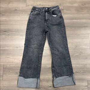 Fashion Nova Charcoal Cropped Jeans